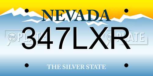 347LXR Nevada License Plate