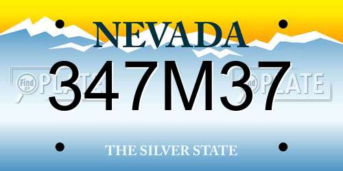 347M37 Nevada License Plate