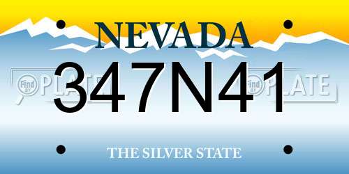 347N41 Nevada License Plate