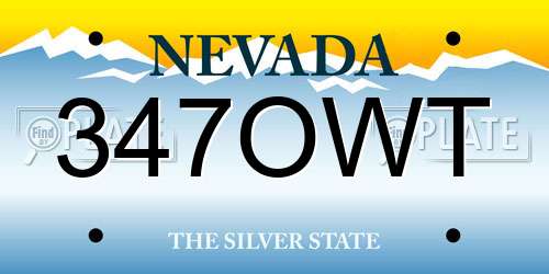 347OWT Nevada License Plate