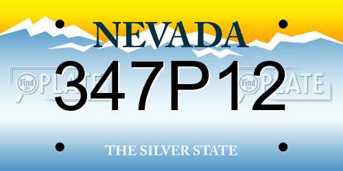 347P12 Nevada License Plate