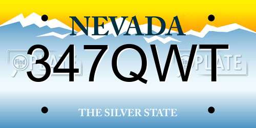 347QWT Nevada License Plate