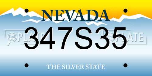 347S35 Nevada License Plate
