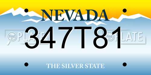 347T81 Nevada License Plate