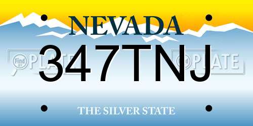 347TNJ Nevada License Plate
