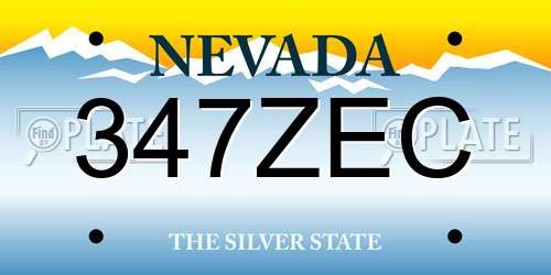 347ZEC Nevada License Plate
