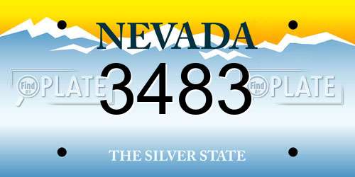 3483 Nevada License Plate