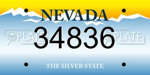34836 Nevada License Plate