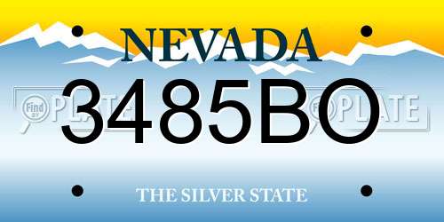 3485BO Nevada License Plate