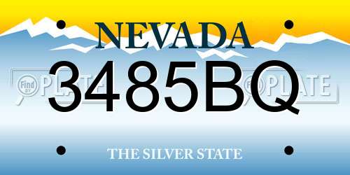 3485BQ Nevada License Plate