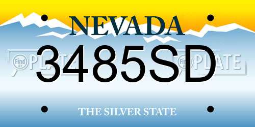 3485SD Nevada License Plate