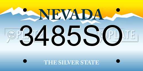 3485SO Nevada License Plate