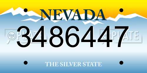 3486447 Nevada License Plate