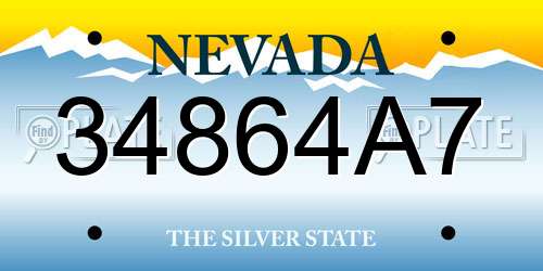 34864A7 Nevada License Plate