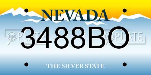 3488BO Nevada License Plate