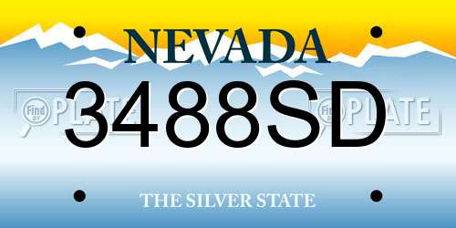 3488SD Nevada License Plate