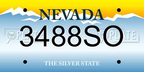 3488SO Nevada License Plate