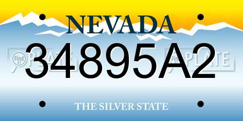34895A2 Nevada License Plate