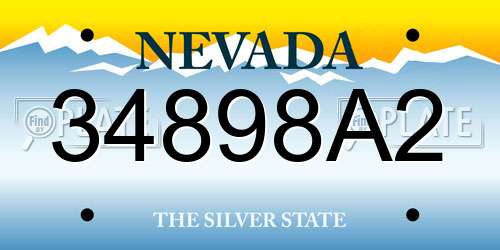 34898A2 Nevada License Plate