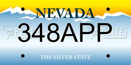 348APP Nevada License Plate