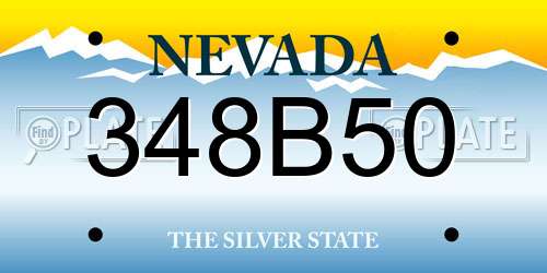 348B50 Nevada License Plate
