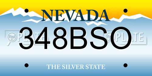 348BSO Nevada License Plate