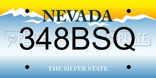 348BSQ Nevada License Plate