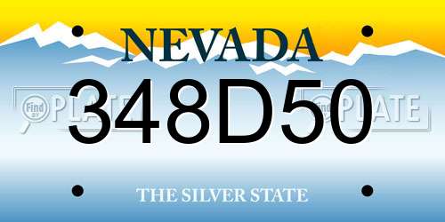 348D50 Nevada License Plate