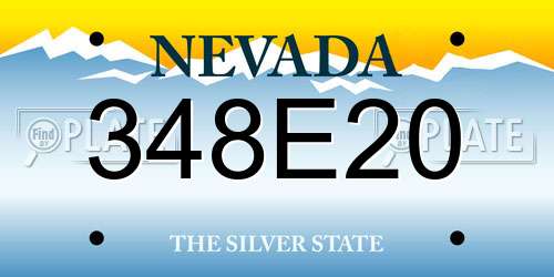 348E20 Nevada License Plate