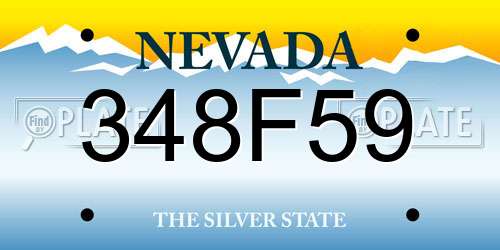 348F59 Nevada License Plate