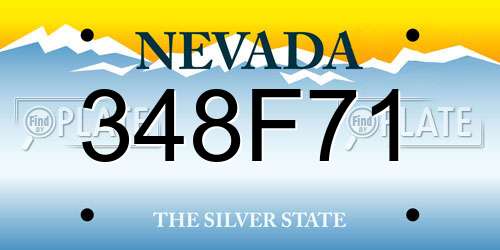 348F71 Nevada License Plate