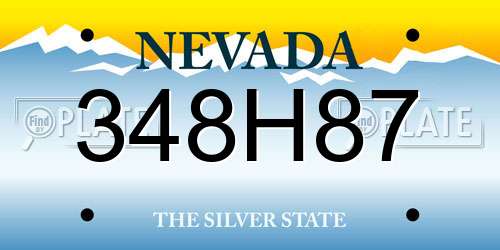 348H87 Nevada License Plate