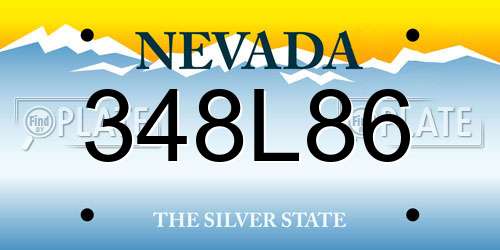 348L86 Nevada License Plate