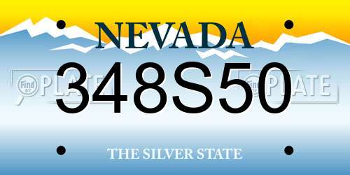 348S50 Nevada License Plate