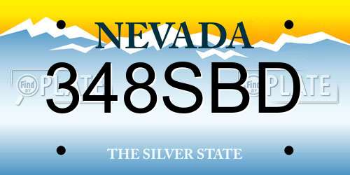 348SBD Nevada License Plate