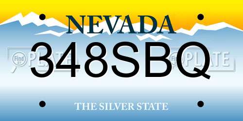 348SBQ Nevada License Plate