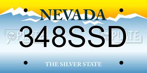 348SSD Nevada License Plate
