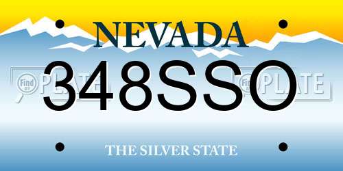 348SSO Nevada License Plate