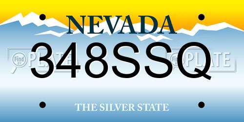 348SSQ Nevada License Plate