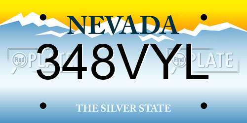 348VYL Nevada License Plate