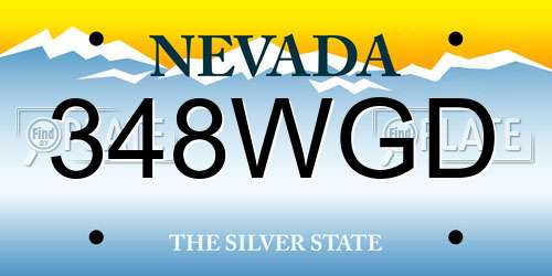 348WGD Nevada License Plate
