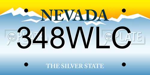 348WLC Nevada License Plate