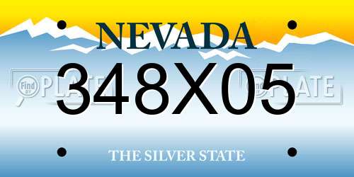 348X05 Nevada License Plate