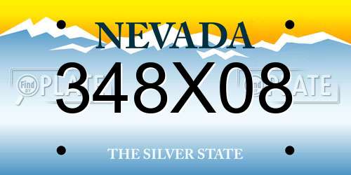 348X08 Nevada License Plate