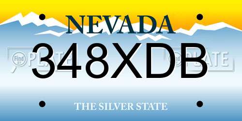 348XDB Nevada License Plate