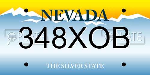 348XOB Nevada License Plate