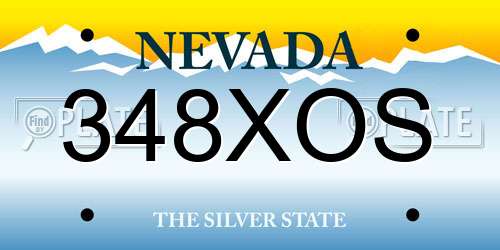 348XOS Nevada License Plate