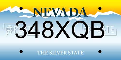 348XQB Nevada License Plate