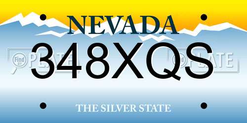 348XQS Nevada License Plate