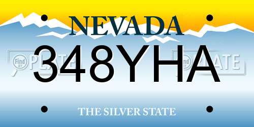348YHA Nevada License Plate